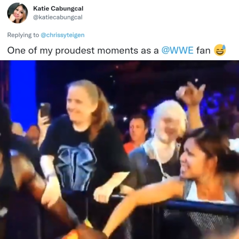 Vibing with a WWE Legend | Twitter/@katiecabungcal