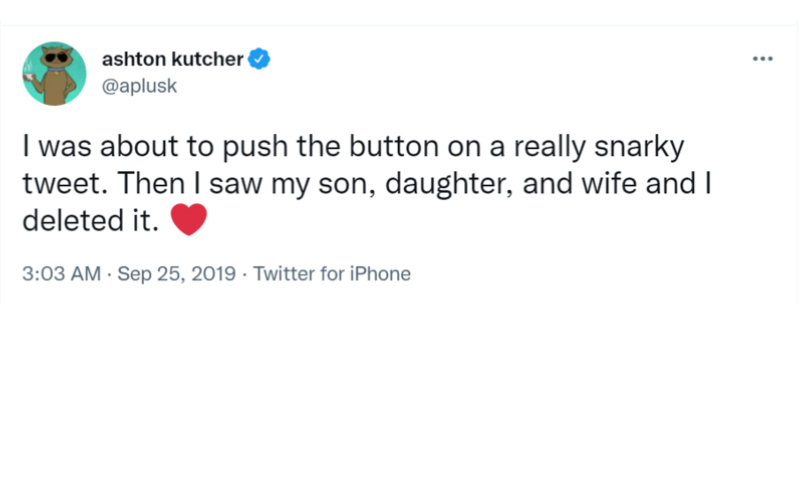 Kutcher’s Snarky Tweet | Twitter/@aplusk