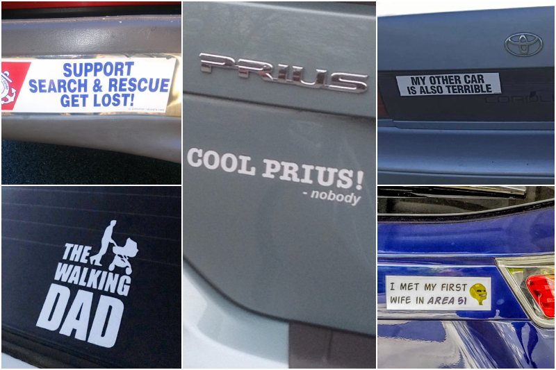 Honk if You’re Laughing: More Hysterical Bumper Stickers | Imgur.com/ijnmusashi & QfD7KAW & actinginacave & xMzqhW0 & hbiCvvH