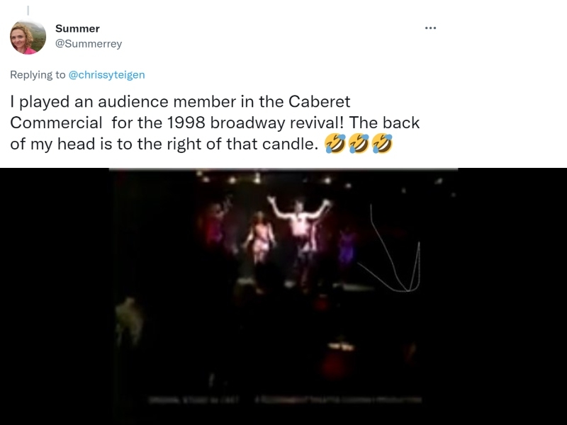 Playing an Audience Member in a Commercial | Twitter/@Summerrey