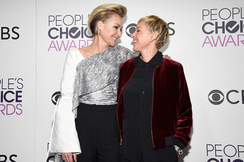 Ellen DeGeneres and Portia de Rossi | Getty Images Photo by Kevork Djansezian