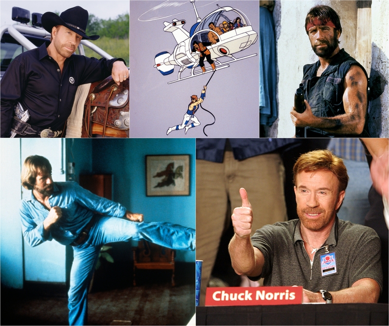 The Man, the Myth, the Legend: Chuck Norris | Alamy Stock Photo by Courtesy Everett Collection & Ruby-Spears Productions/Courtesy Everett Collection & Maximum Film & TCD/Prod.DB & 20thCentFox/Courtesy Everett Collection