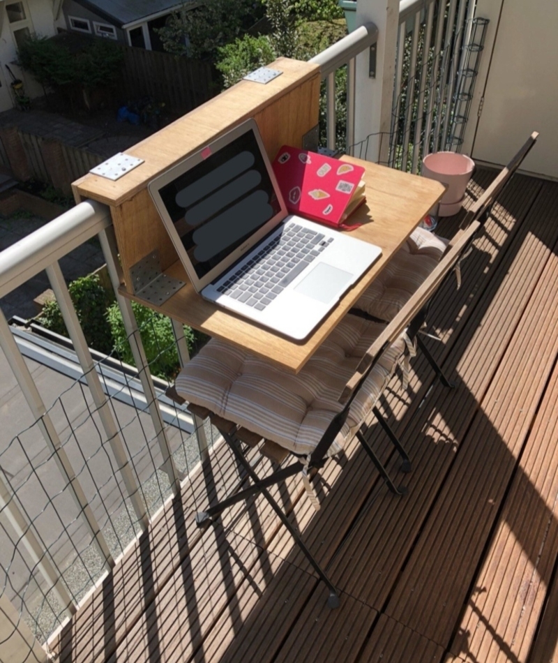 Balcony Desk Extension | Reddit.com/girlinthebananarama