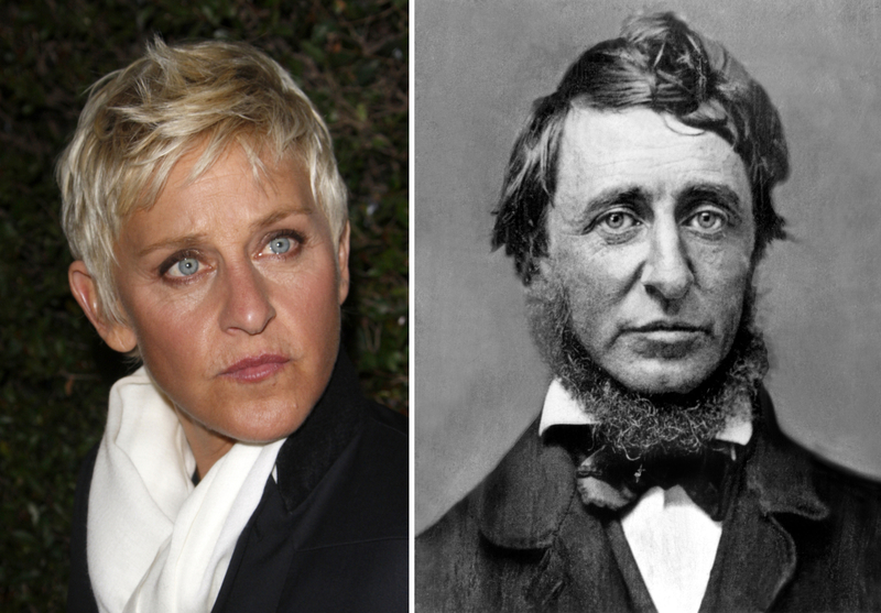 Ellen DeGeneres y Henry David Thoreau | Shutterstock & Alamy Stock Photo