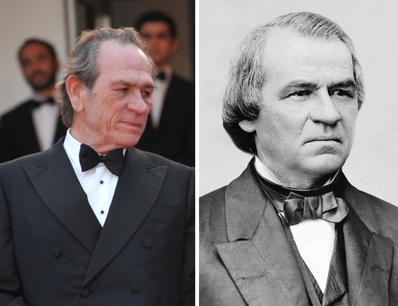 Tommy Lee Jones y Andrew Johnson | Alamy Stock Photo & Getty Images Photo by Library Of Congress