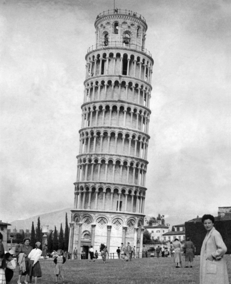 The Leaning Tower of Pisa Then | Alamy Stock Photo