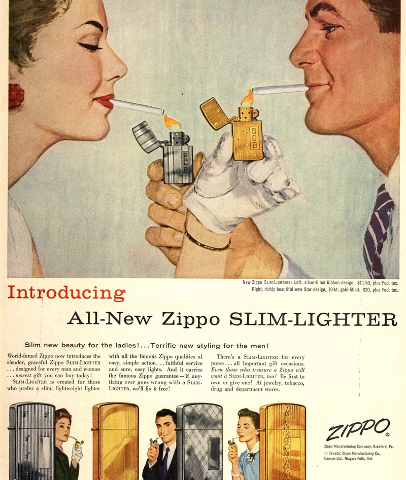 Zippo wirbt bewusst für das Rauchen | Alamy Stock Photo by Retro AdArchives