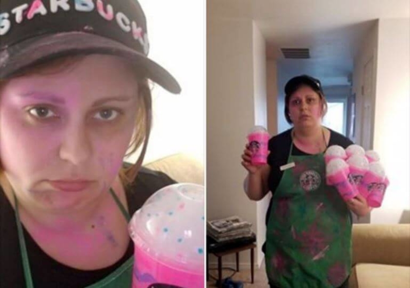 Empleados de Starbucks luchan contra un Frappuccino Unicornio | Reddit.com/nite_