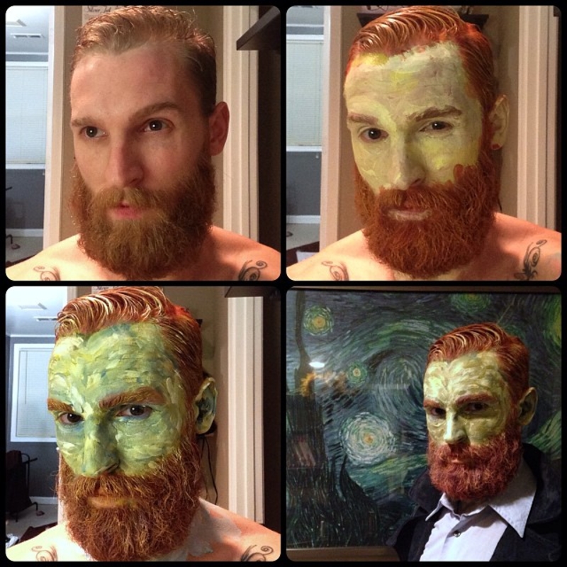Dieser Typ verwandelte sich in einen Ausschnitt eines Van-Gogh-Gemäldes | Instagram/@damonlucas