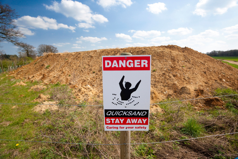 Es gibt keine Warnung vor Treibsand, aber du kannst raus | Alamy Stock Photo by David J. Green