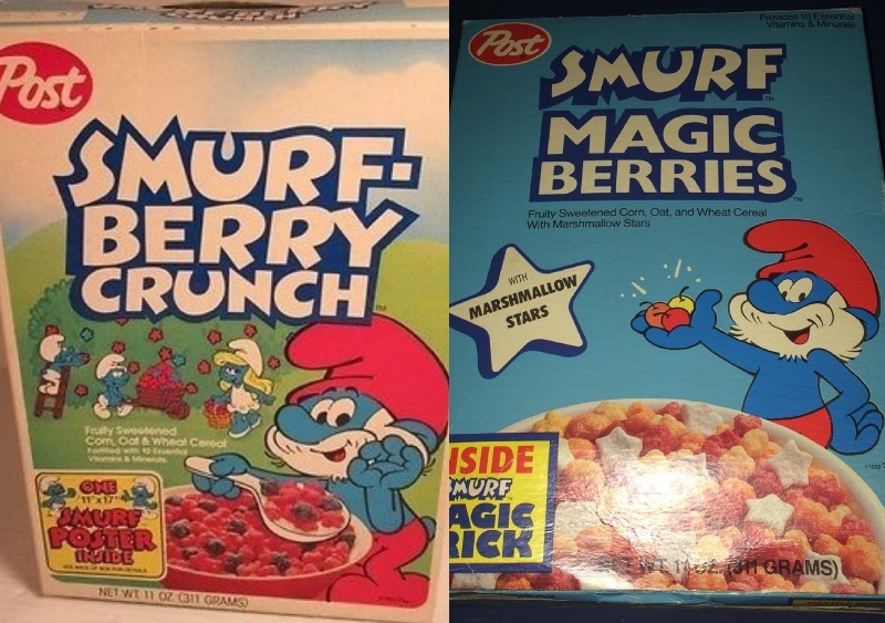 Smurf Berry Crunch and Smurf Magic Berries | Instagram/@80svintagevisions & Instagram/@frostysjunkpile