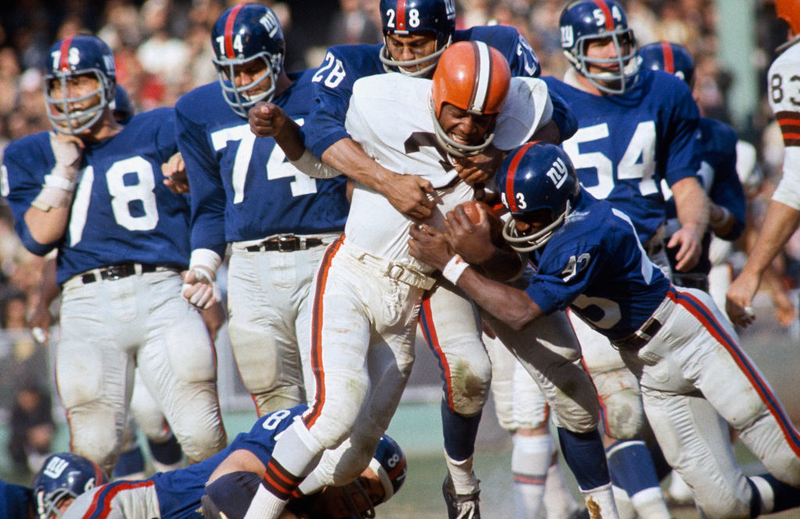 Tackling Jim Brown | Getty Images Photo by Focus on Sport 