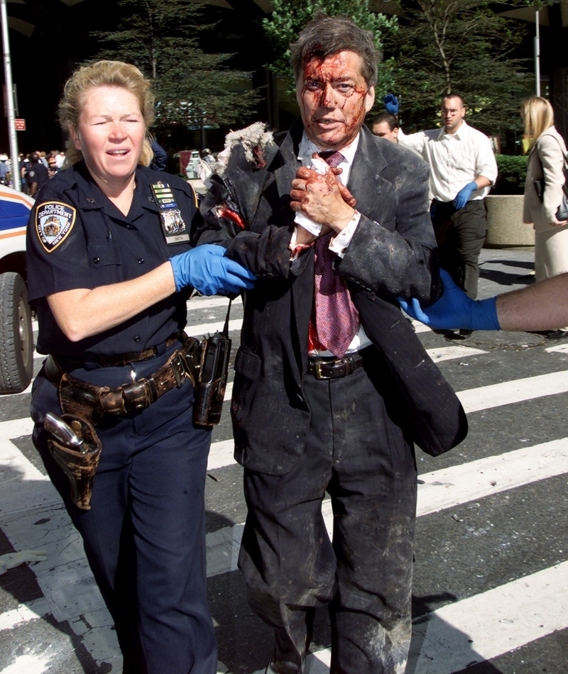 The Heroic Woman in Blue | Getty Images Photo by Corey Sipkin/NY Daily News Archive
